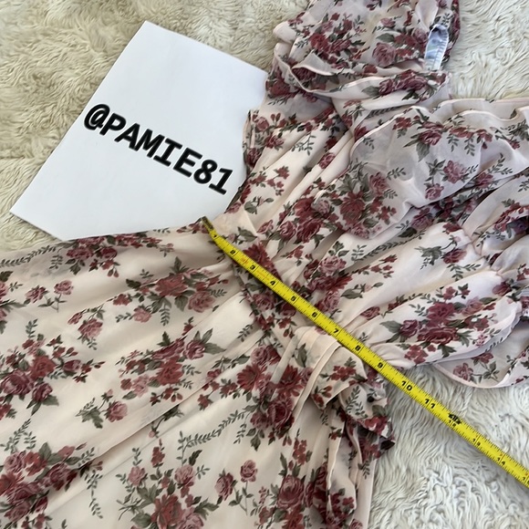 NO BRAND Women’s One Shoulder Ruffled Chiffon Maxi Floral Dress Size Small EUC - Picture 7 of 12